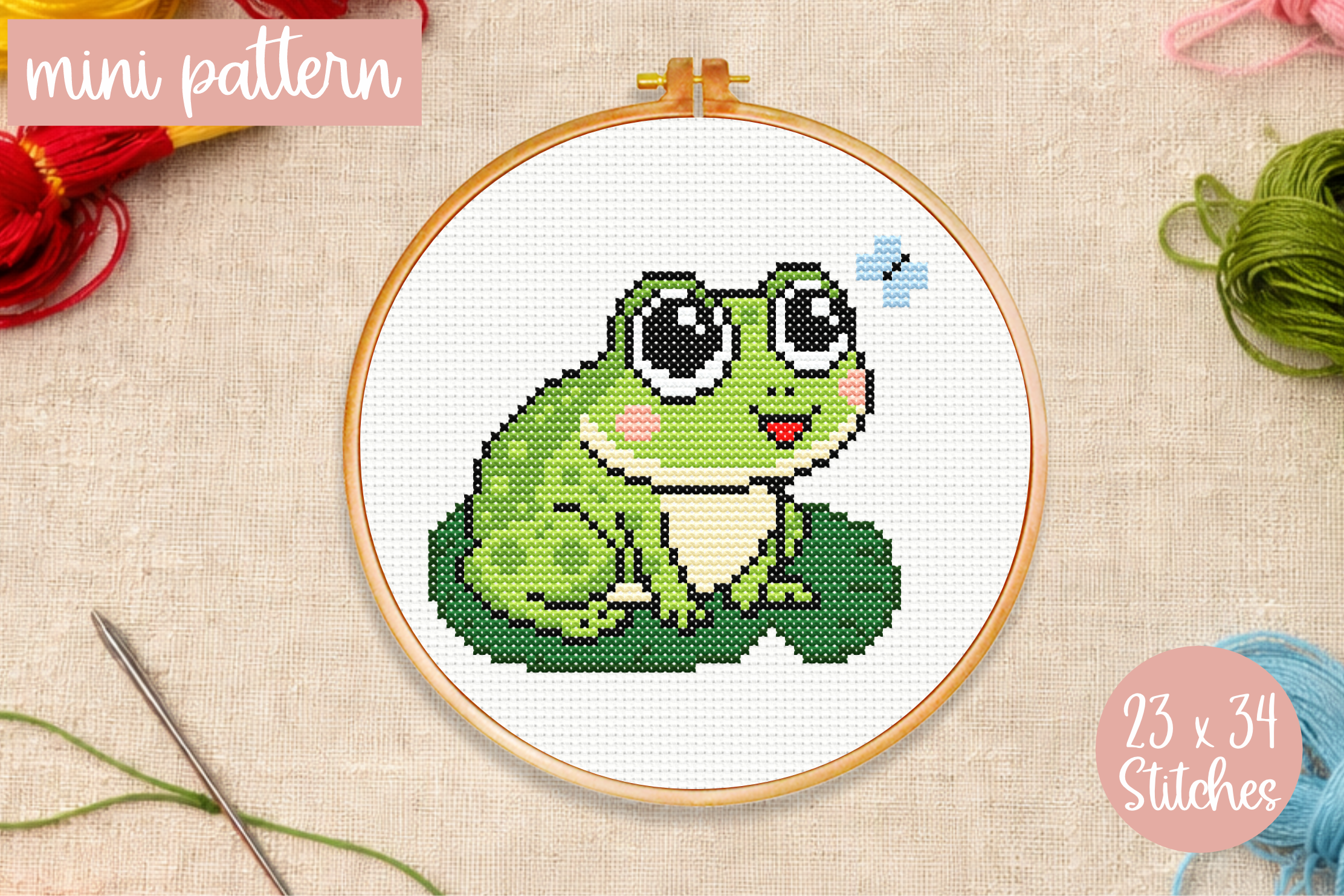 Little Frog Cross Stitch Pattern Mini