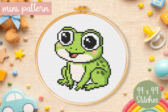 Little Frog Cross Stitch Pattern Mini