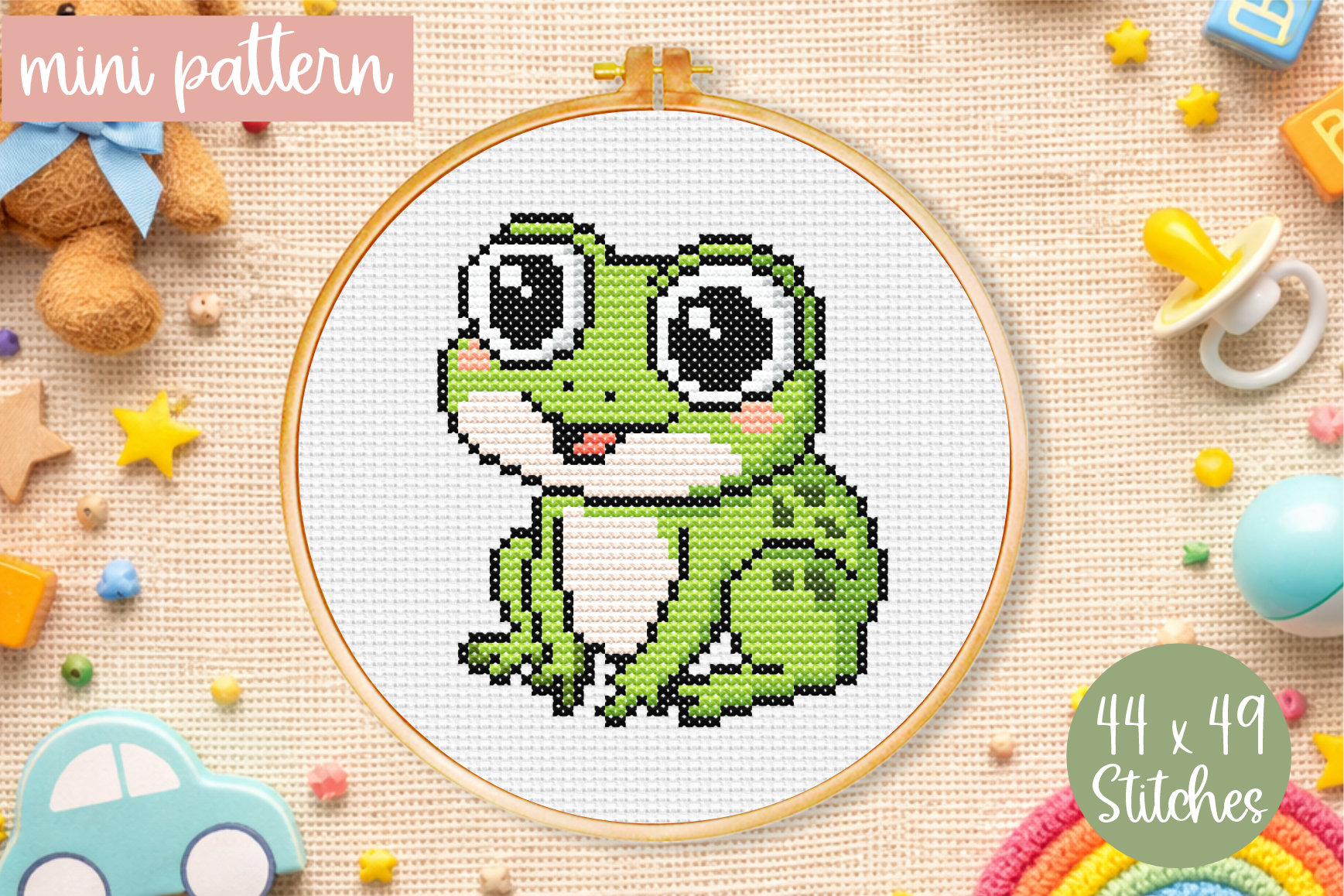 Little Frog Cross Stitch Pattern Mini