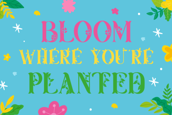 Lush Garden Font PNG with transparent background - Preview 1