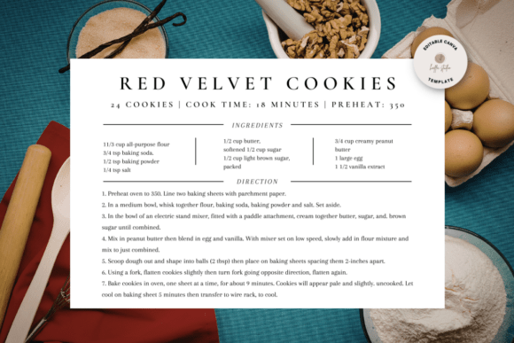 MINIMAL Recipe Card Template