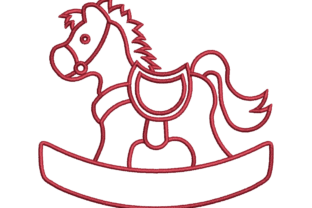 Minimal Rocking Horse Embroidery Design · Creative Fabrica