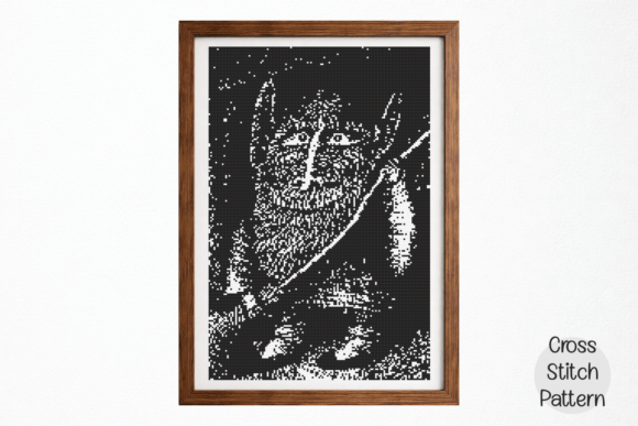Monochrome Cross Stitch Pattern Modern