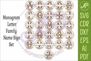 Monogram Family Letter a to Z Signs · Creative Fabrica