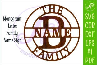 Monogram Family Letter B Name Sign SVG · Creative Fabrica