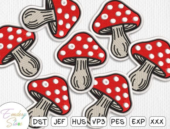 Mushroom Patches Embroidery Design
