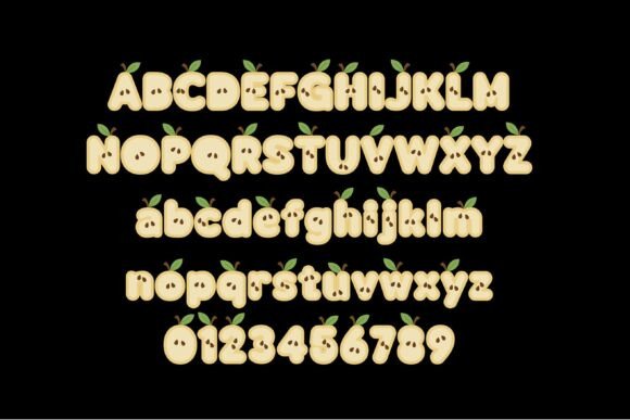 Pear Font PNG with transparent background - Preview 1