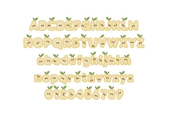 Pear Font PNG with transparent background - Preview 6