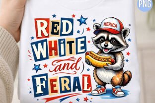Raccoon Red White and Feral Hat USA PNG Graphic by COZY_OWL · Creative ...