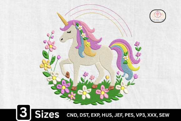 Rainbow Floral Unicorn