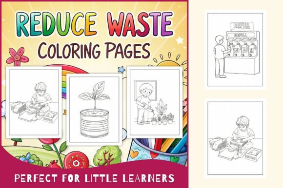 Reduce Waste Coloring Pages for Kids