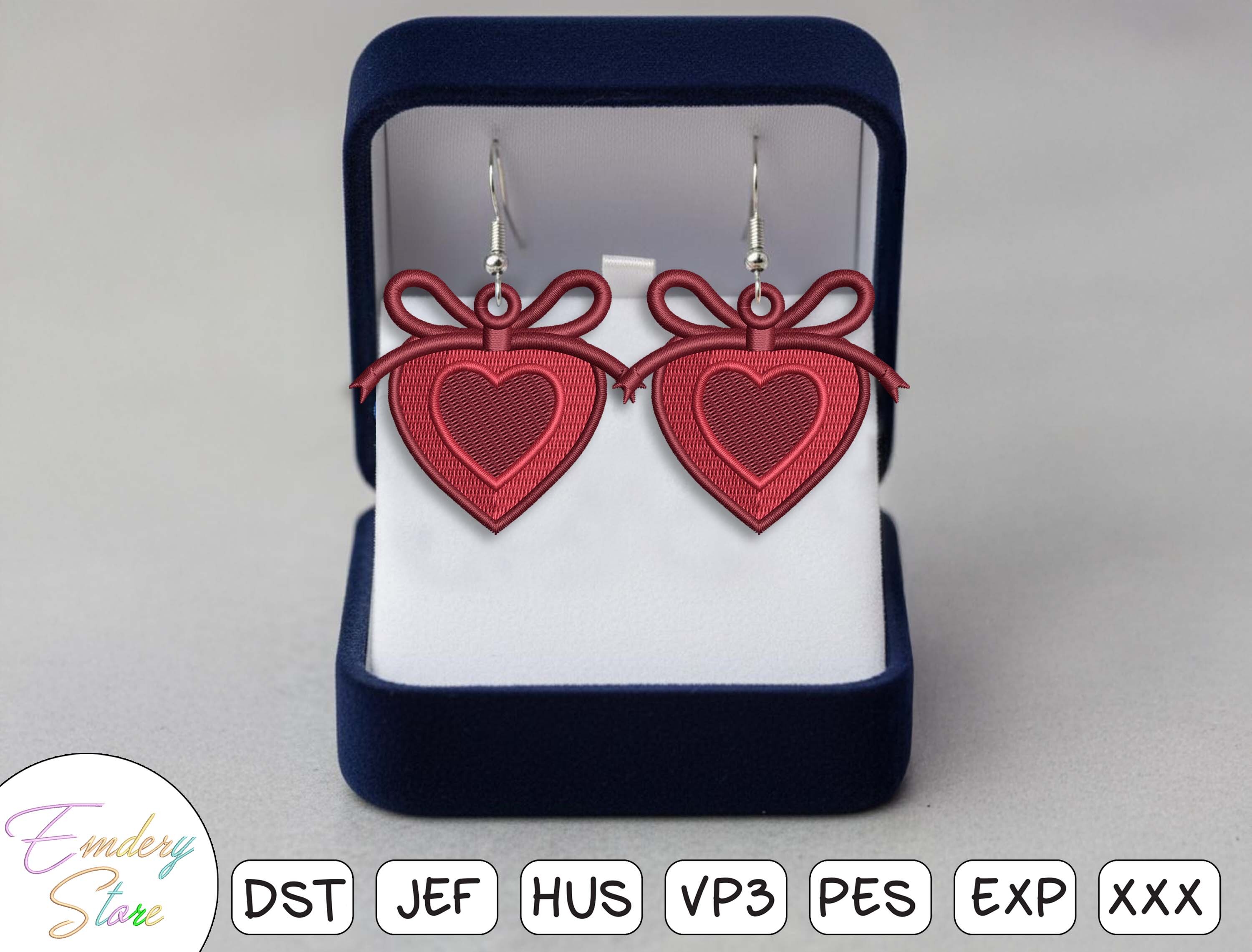 Romantic Love Earrings Embroidery Files