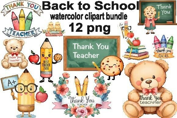 Thank You Teacher Clipart Bundle –