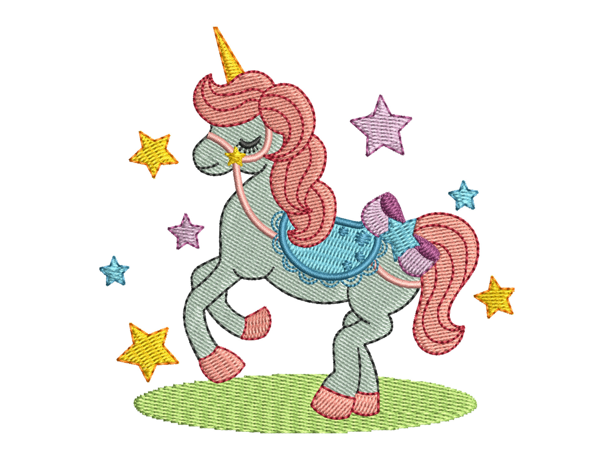 Unicorn Star Embroidery
