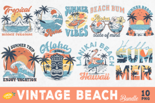 Vintage Beach PNG Sublimation Bundle Graphic by Lemon.design · Creative ...
