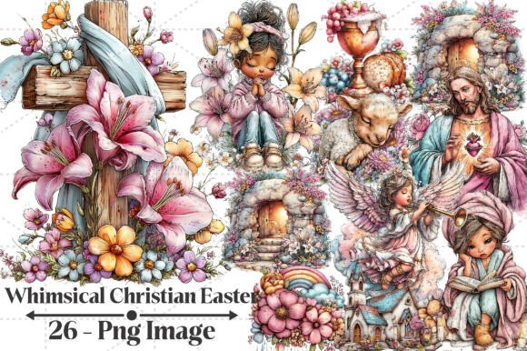 Whimsical Christian Easter Clipart