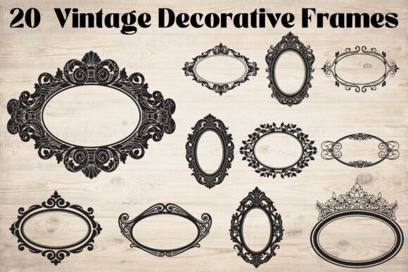 20 Vintage Decorative Frames Bundle