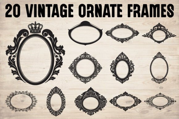 20 Vintage Ornate Frames Bundle