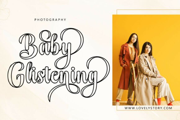 Baby Monday Outline Font PNG with transparent background - Preview 1