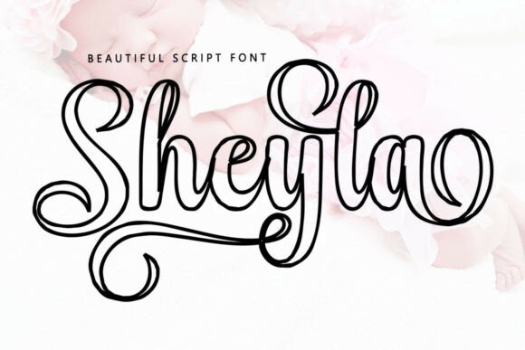 Baby Monday Outline Font PNG with transparent background - Preview 5