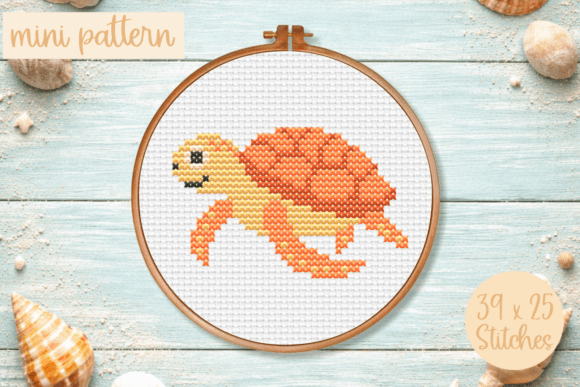 Baby Turtle Cross Stitch Pattern Mini