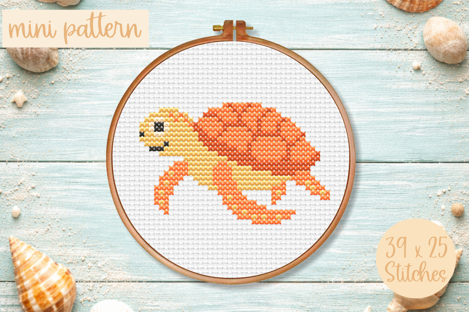 Baby Turtle Cross Stitch Pattern Mini