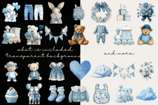 Blue Baby Nursery Clipart Bundle Graphic by Story Studio · Creative Fabrica