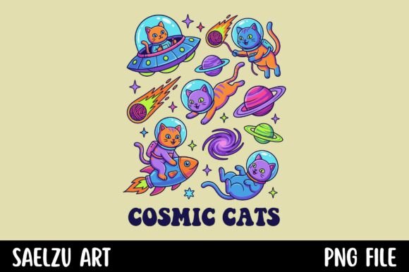 Cosmic Cats Space Astronaut Kittens