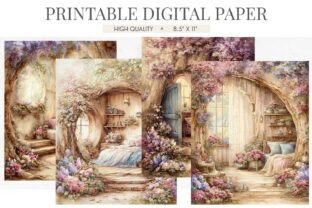 Cozy Reading Nook Digital Paper Graphic by Luv Bijou · Creative Fabrica
