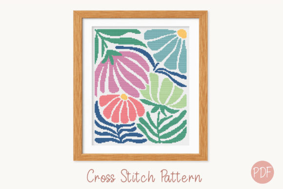 Cross Stitch Pattern Floral Abstract