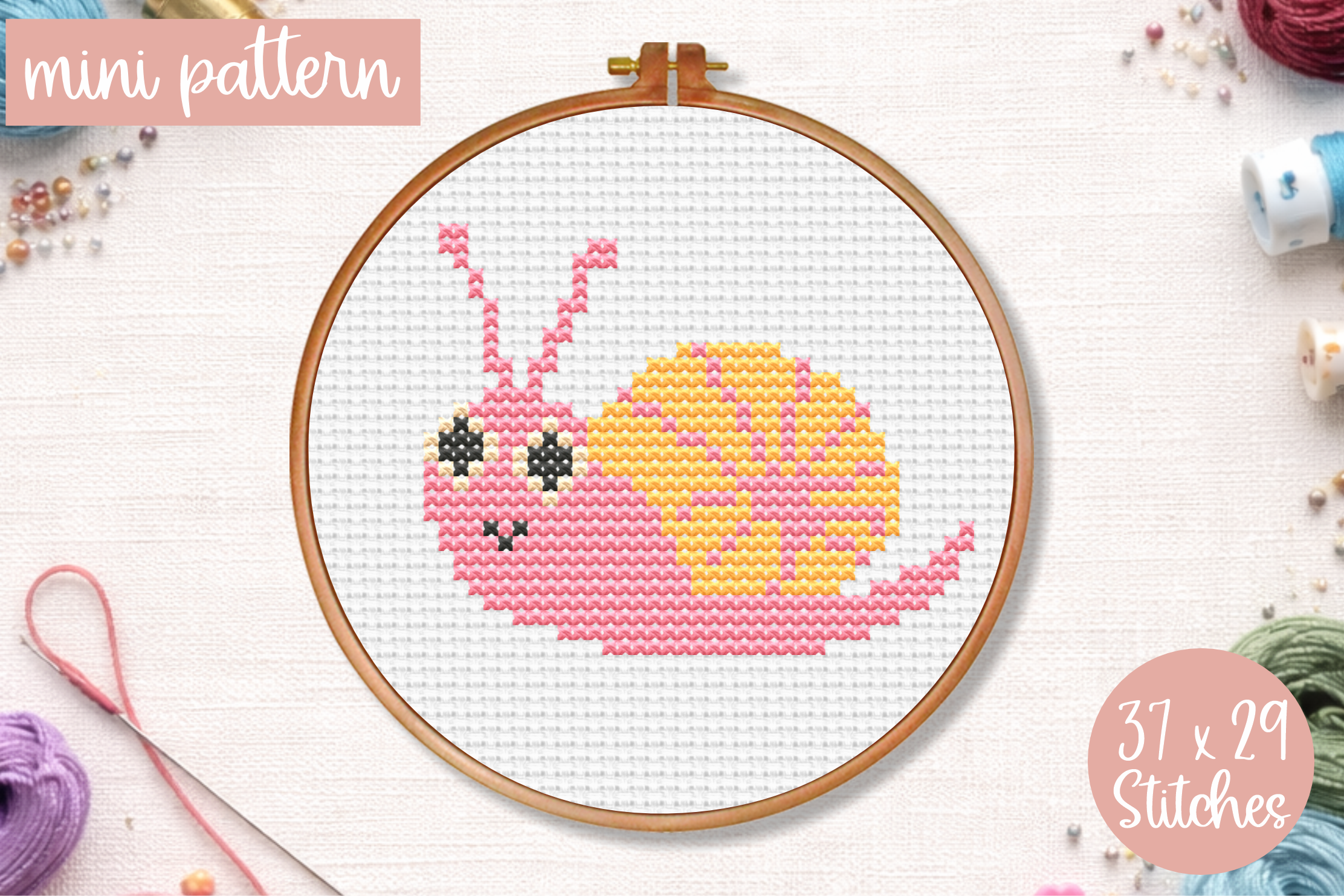 Cross Stitch Pattern Snail Baby PDF