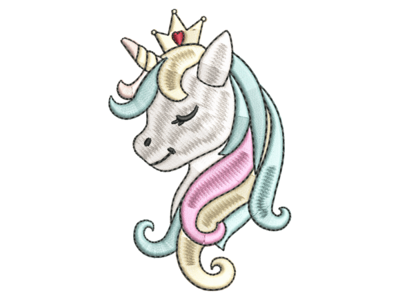 Crown Unicorn Embroidery