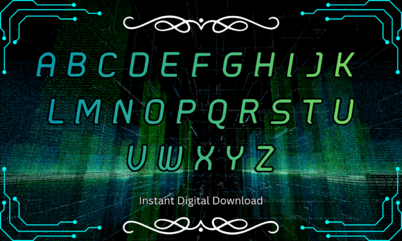 Cyber Matrix Font PNG with transparent background - Preview 1