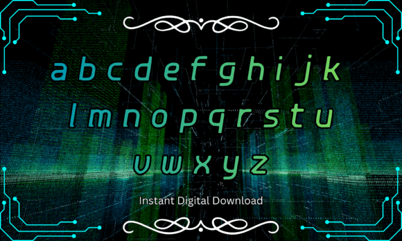 Cyber Matrix Font PNG with transparent background - Preview 2