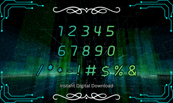 Cyber Matrix Font PNG with transparent background - Preview 3