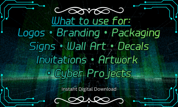 Cyber Matrix Font PNG with transparent background - Preview 4
