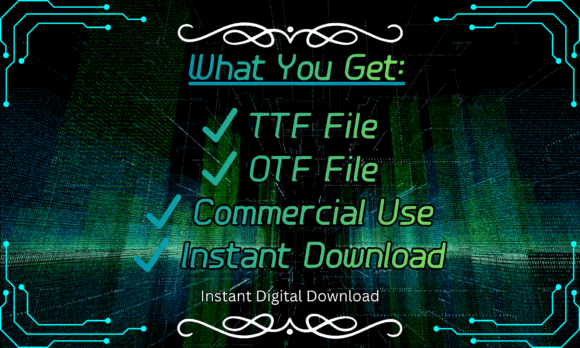 Cyber Matrix Font PNG with transparent background - Preview 5