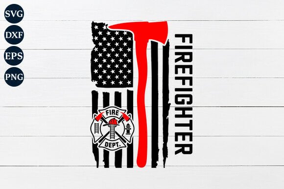Firefighter Flag SVG