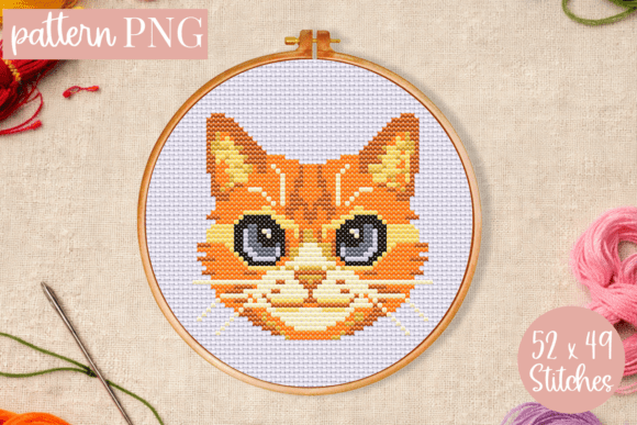 Ginger Cat Cross Stitch Pattern PDF