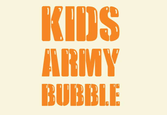 Kids Army Bubble Font PNG with transparent background - Preview 1