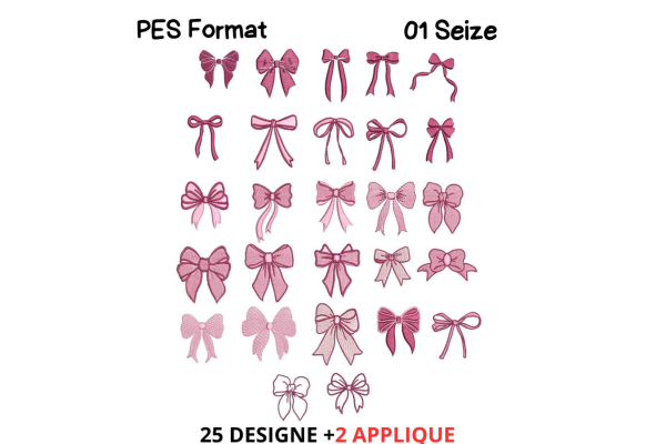 Mini Bow Embroidery Design