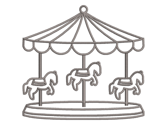 Minimal Carousel Line Art