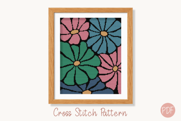 Modern Cross Stitch Pattern Floral PDF