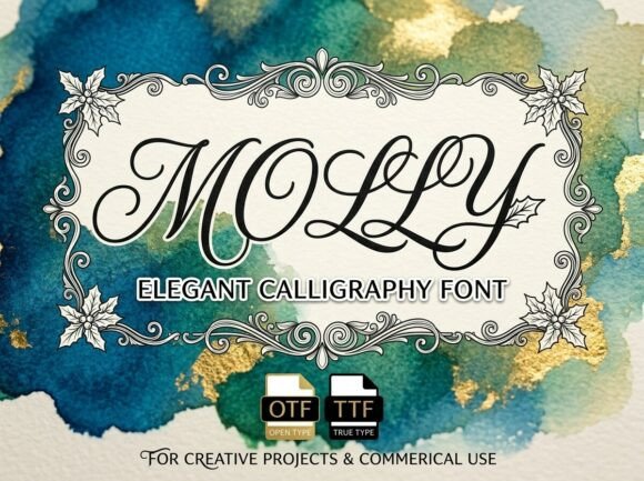 Molly Font PNG with transparent background - Preview 1