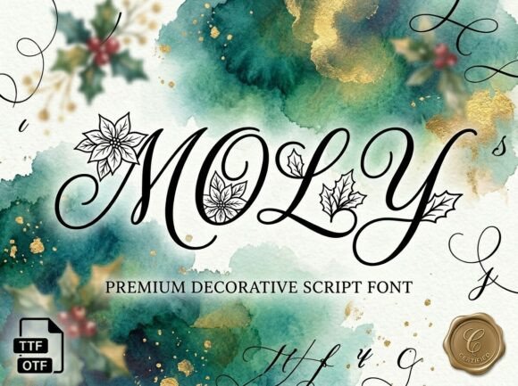 Molly Font PNG with transparent background - Preview 2