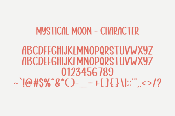 Mystical Moon Font PNG with transparent background - Preview 1