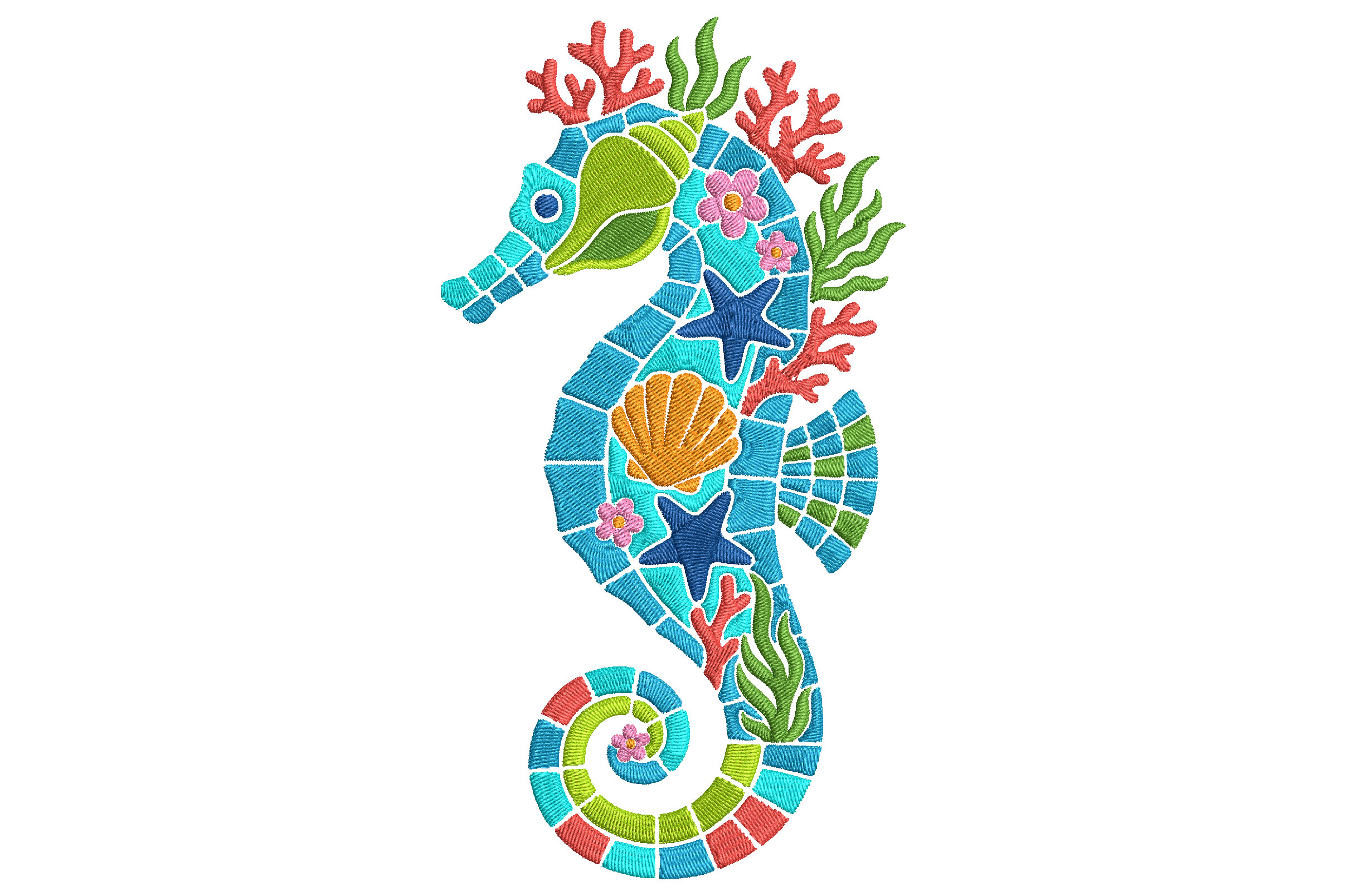 Mosaic Seahorse & Coral