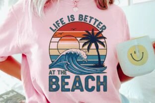 Retro Beach Sunset Wave Palm Tree Png Graphic by gregoraciiart ...
