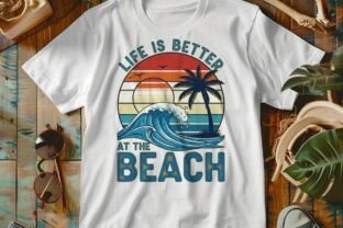 Retro Beach Sunset Wave Palm Tree Png Graphic by gregoraciiart ...