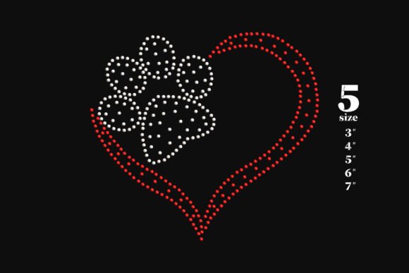 Rhinestone Heart Paw